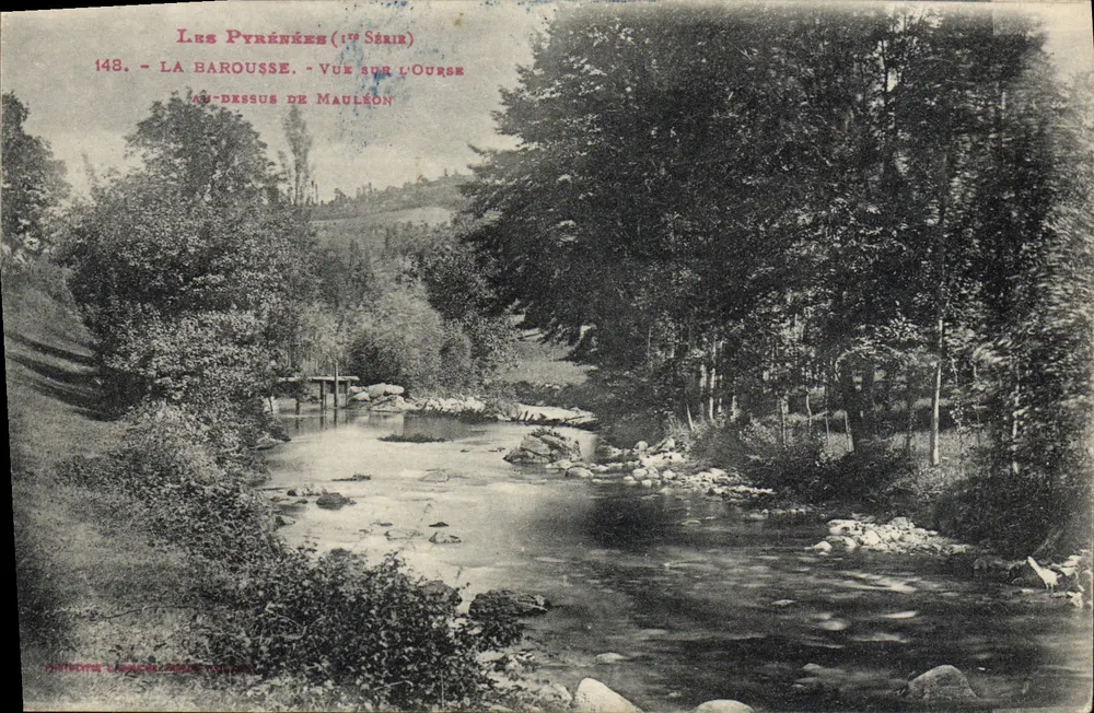 La Barousse - Vista sobre el Oursse sobre Mauléon — Los Pirineos (1ª serie) n°148 - Anverso