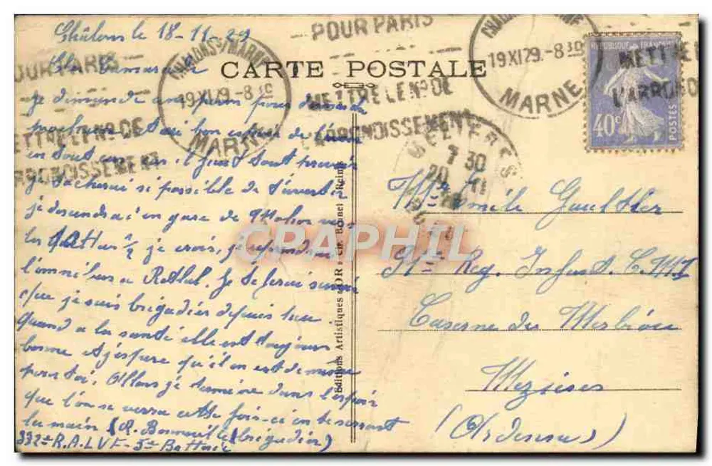 Châlons-sur-Marne — Vista geral — Edições Artísticas (n°2) - Verso