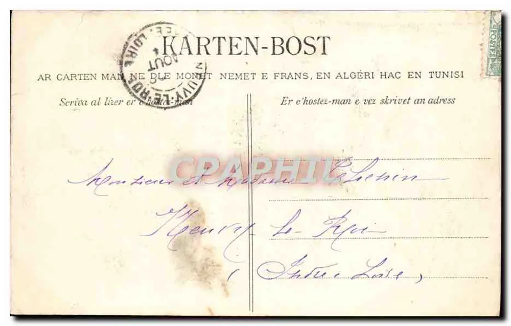 Casados de Sailllié-Guérande — Coleção Villand, Quimper — n° 1507bis - Verso