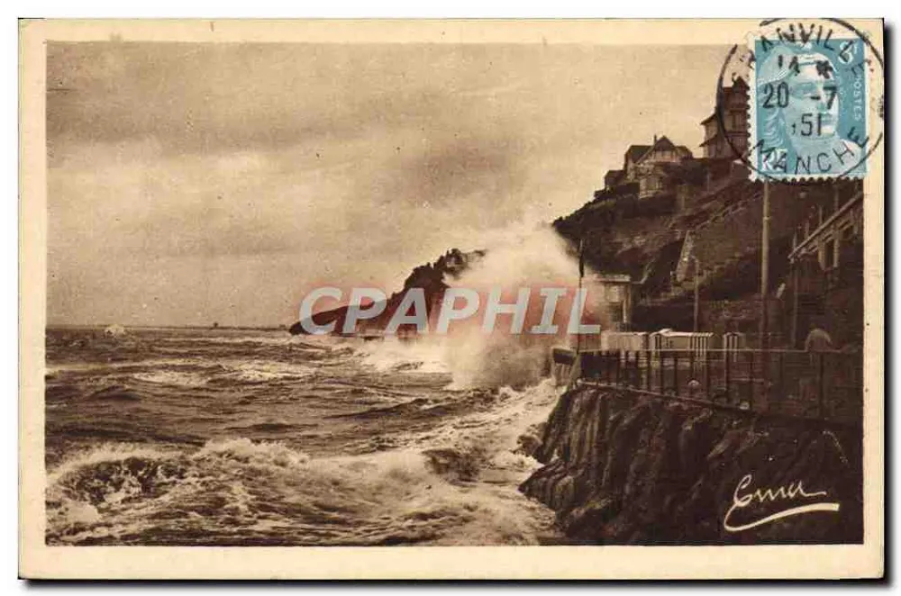 Granville — Effetti di onde al Plat-Gonsset — Edizione E. Besnille, Granville - Recto