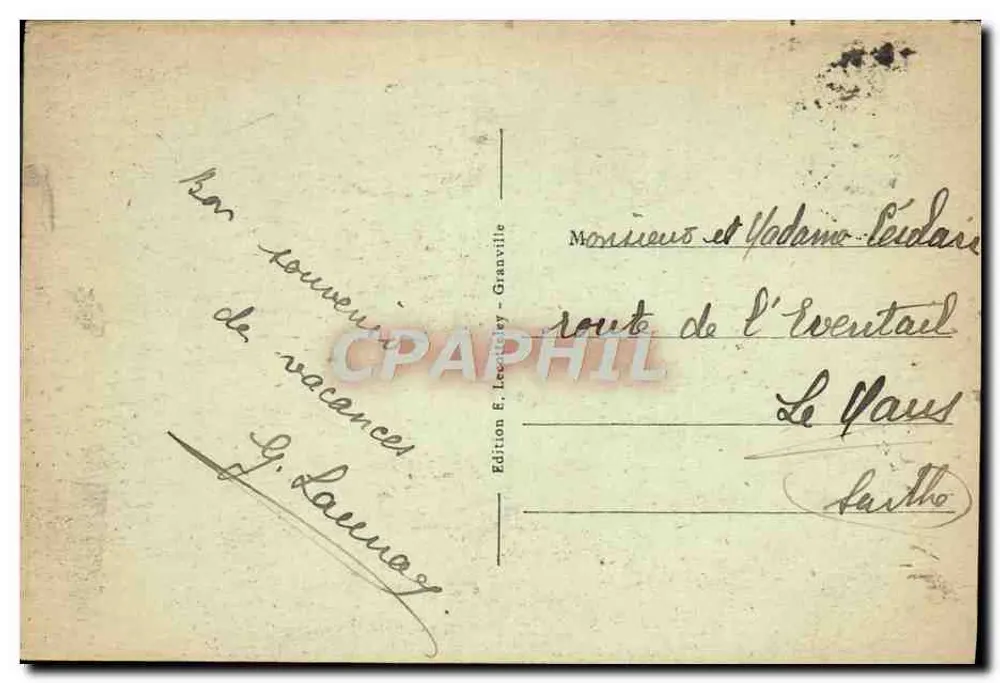 Granville — Der Weg des Tour du Roc — Édition F. Lacoutey - Rückseite
