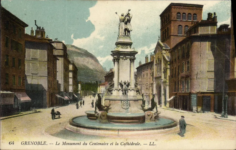 Grenoble — Der Centenary-Monument und die Kathedrale — LL. — Nr. 64 - Vorderseite