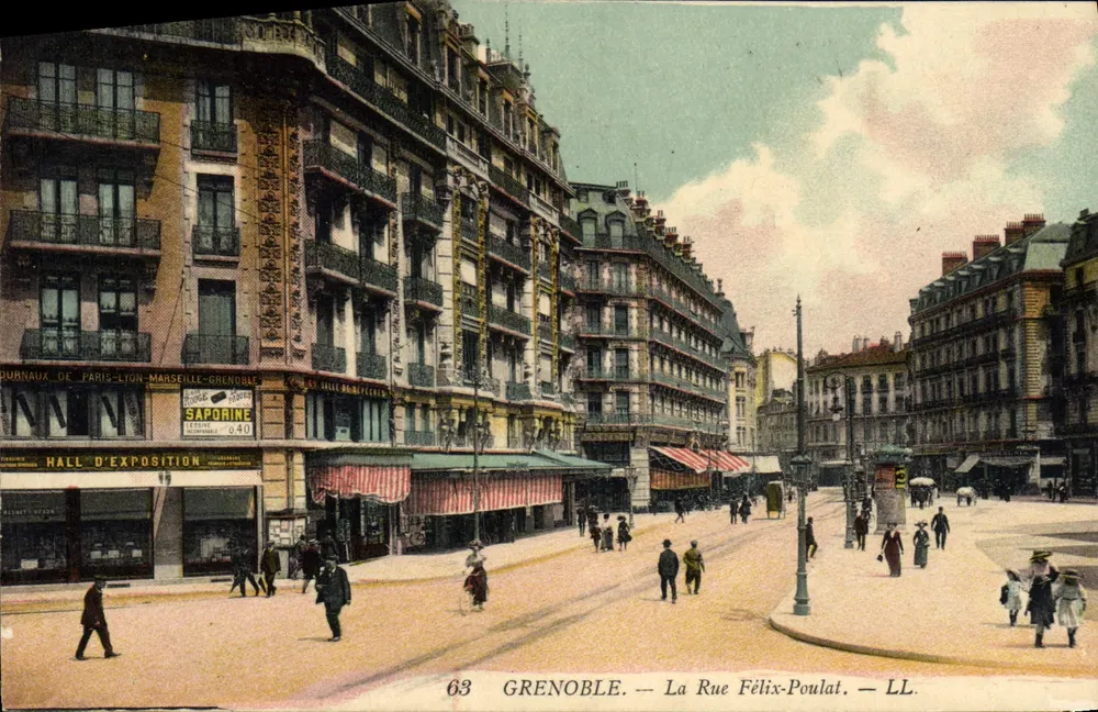 Grenoble — La Rue Félix-Poulat — LL. — 63 - Vorderseite