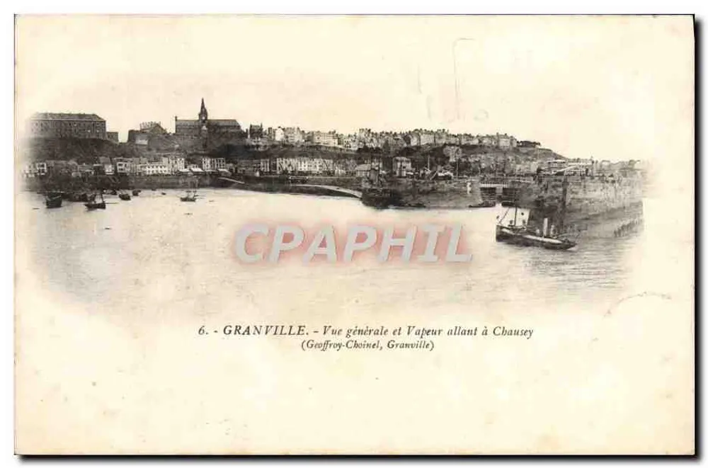 Granville — Allgemeiner Blick und Dampfer nach Chausey — Geoffroy-Choinel, Granville - Vorderseite