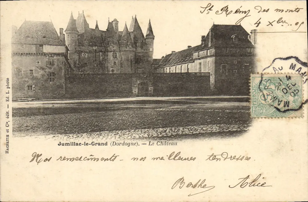 Jumilliac-le-Grand (Dordogne) — O Castelo — Hachette e Cie, editor — Ed. L. foto - Frente