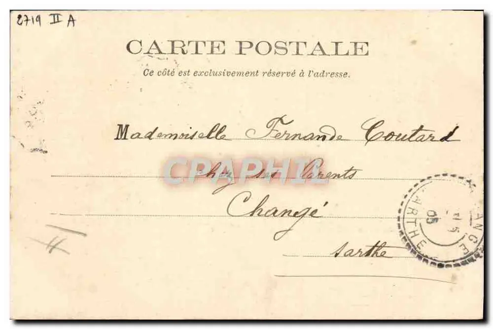 Jumilliac-le-Grand (Dordogne) — O Castelo — Hachette e Cie, editor — Ed. L. foto - Verso