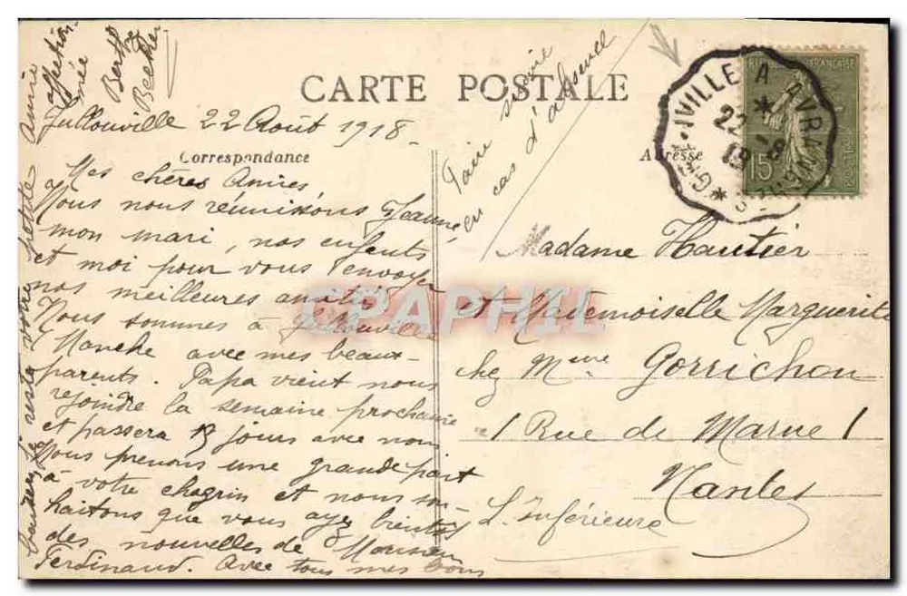 Jullouville - Avenue du Cosmo — Cliché des Pariser Marktes von Jullouville - Rückseite