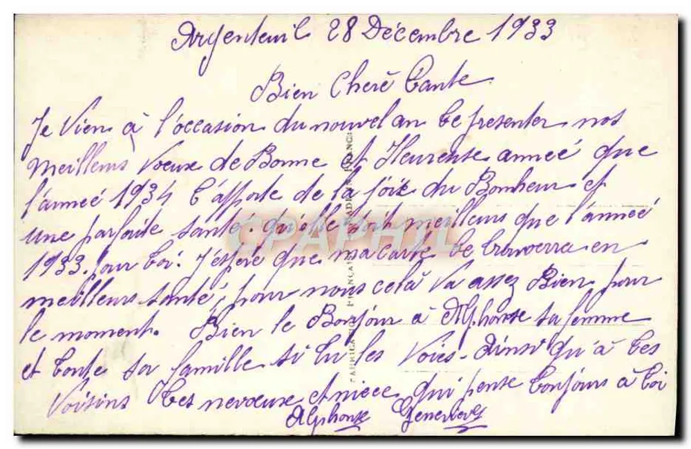 Mädchen mit Puppe — Frohes Neues Jahr — Dix Paris 2779 - Rückseite