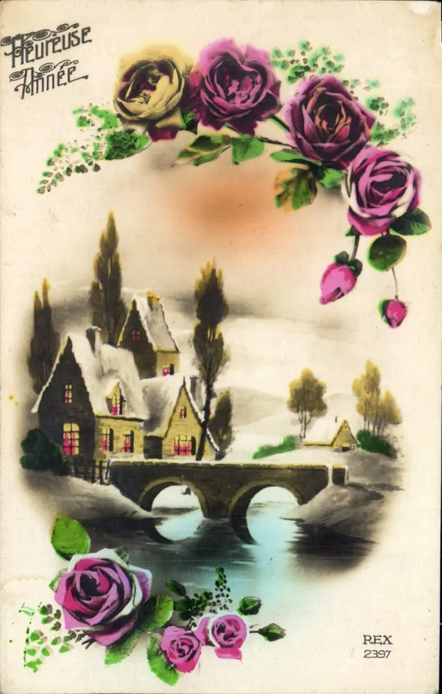Zamieczony wioska — Most nad rzeką — REX 2397 - Awers