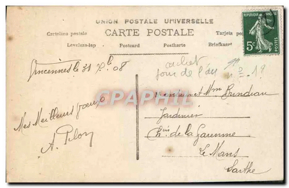 Postal sorridente — Felicitações para o novo ano — E.N. n°179 - Verso