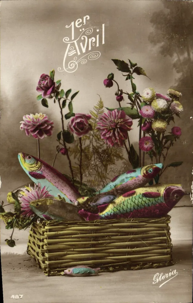 Blumenbouquet und farbenfrohe Fische — Gloria, n° 487 - Vorderseite