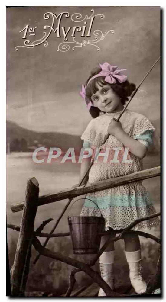 Mädchen fischend — 1er Myrtil — unbekannter Verlag - Vorderseite