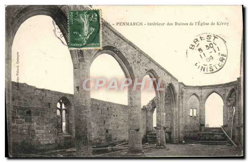 Penmarc'h — Innenansicht der Ruinen der Kirche von Kéritty — Ausgabe Villard, Quimper, Nr. 293 - Vorderseite
