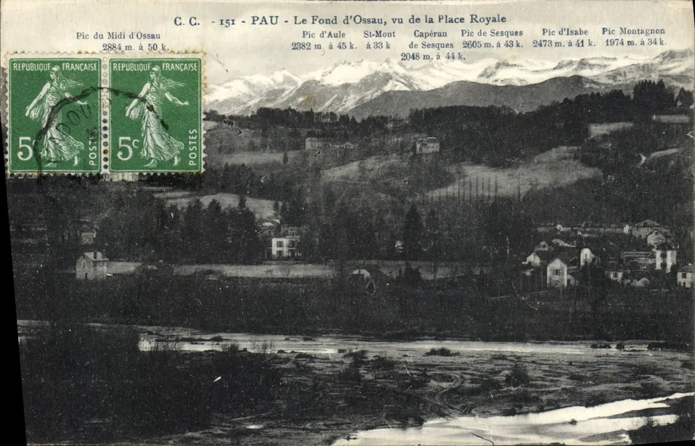 O Fundo de Ossau, vista da Praça Real — Pau — C.C. -151 - Frente