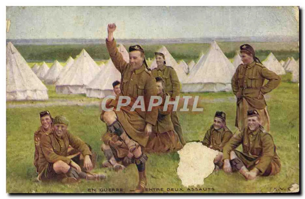 Soldats en campement — scène de repos entre deux assauts — éditeur R.V.-C. n° 2 - Vorderseite