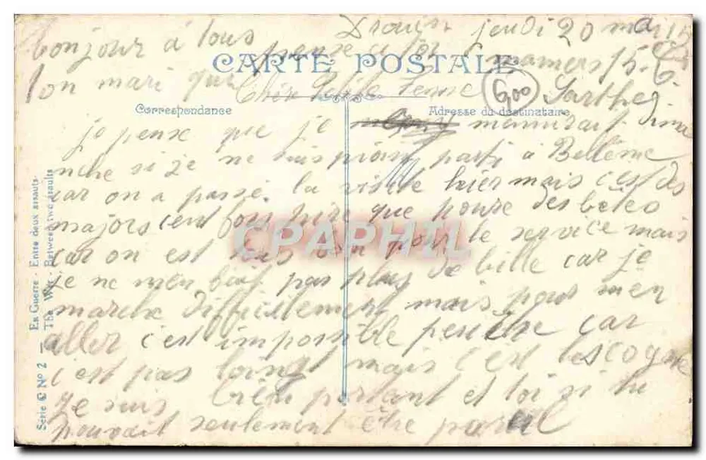 Soldats en campement — scène de repos entre deux assauts — éditeur R.V.-C. n° 2 - Rückseite