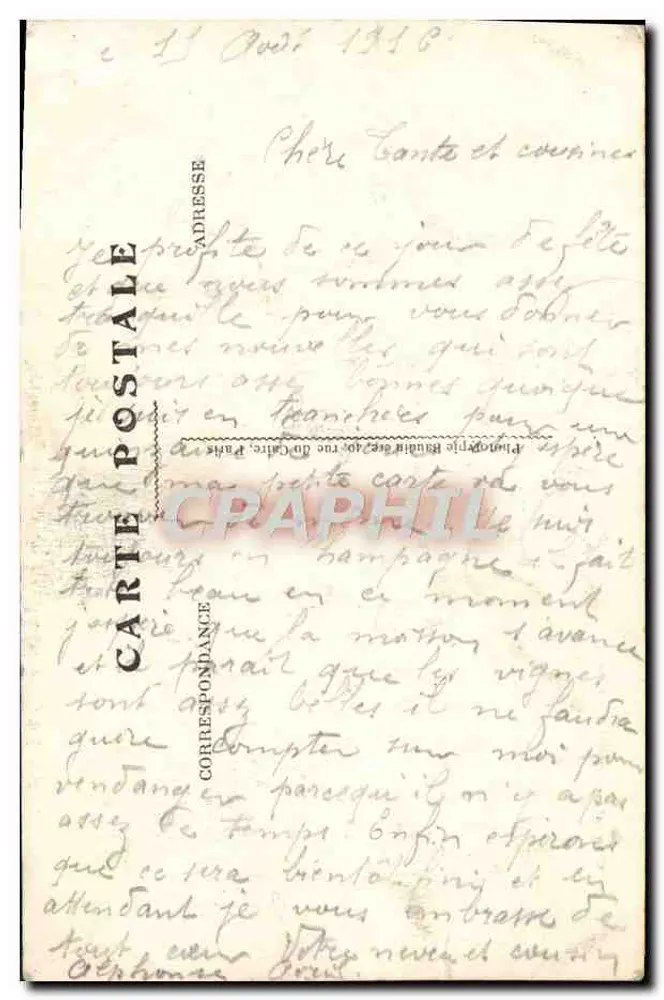 Saída Norte de SUIPPES — vista da estrada e dos edifícios — editor desconhecido, n° 154 - Verso
