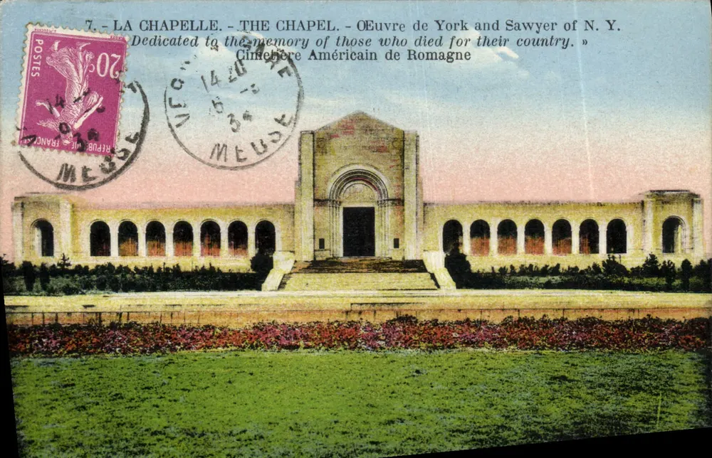 Die Kapelle — Werk von York and Sawyer of N.Y. — Amerikanischer Friedhof Romagne - Vorderseite
