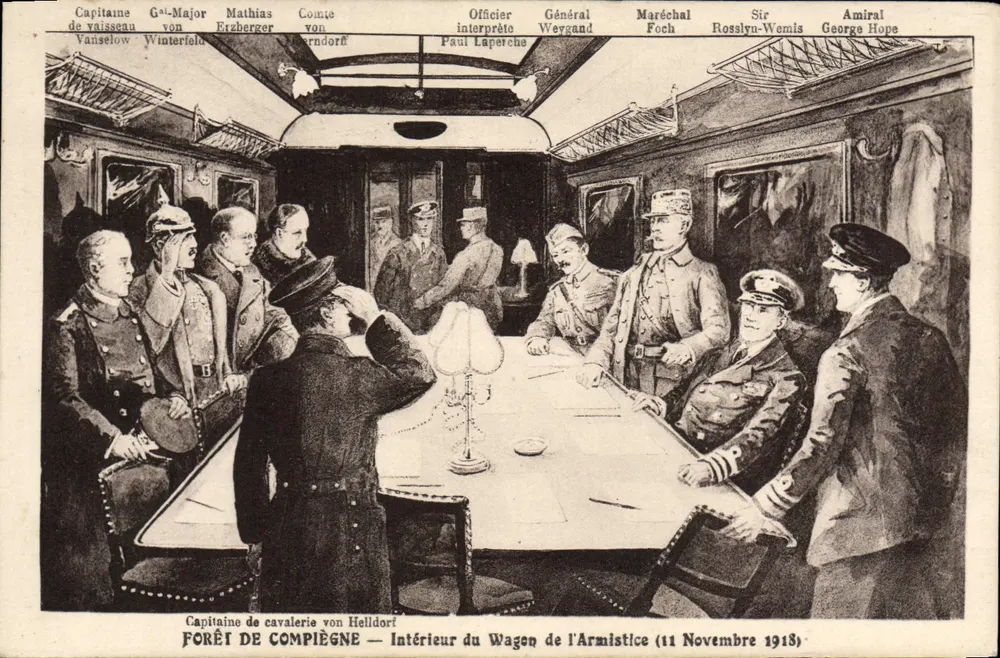 Forêt de Compiègne — Innenansicht des Wagens des Waffenstillstands (11. November 1918) — Edition A. L’Hoste, Paris - Vorderseite