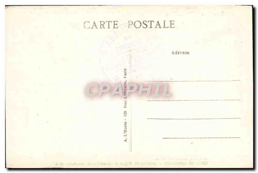 Forêt de Compiègne — Innenansicht des Wagens des Waffenstillstands (11. November 1918) — Edition A. L’Hoste, Paris - Rückseite