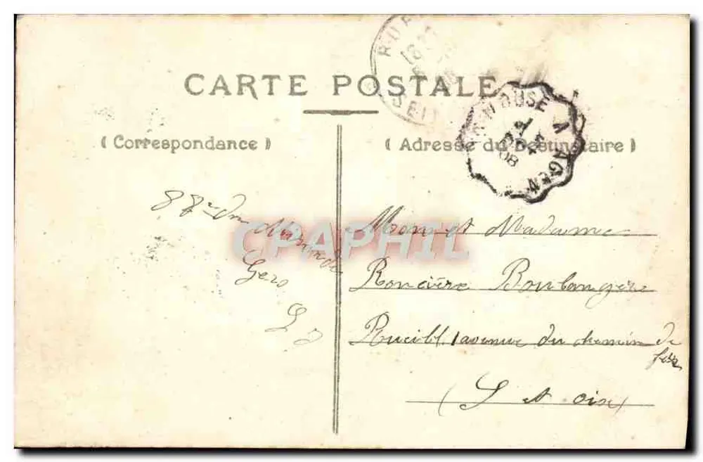 Toulouse — O Capitole — Editor Cazen, n° 439 - Verso