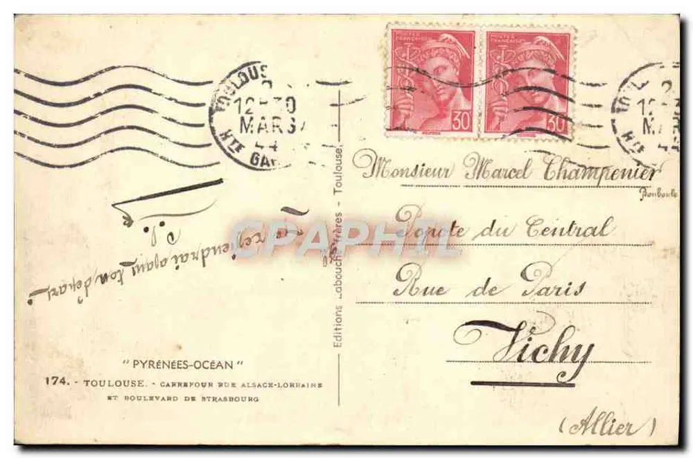 Place de la Comédie — Toulouse — Verlag Elfe, Nr. 174 - Rückseite