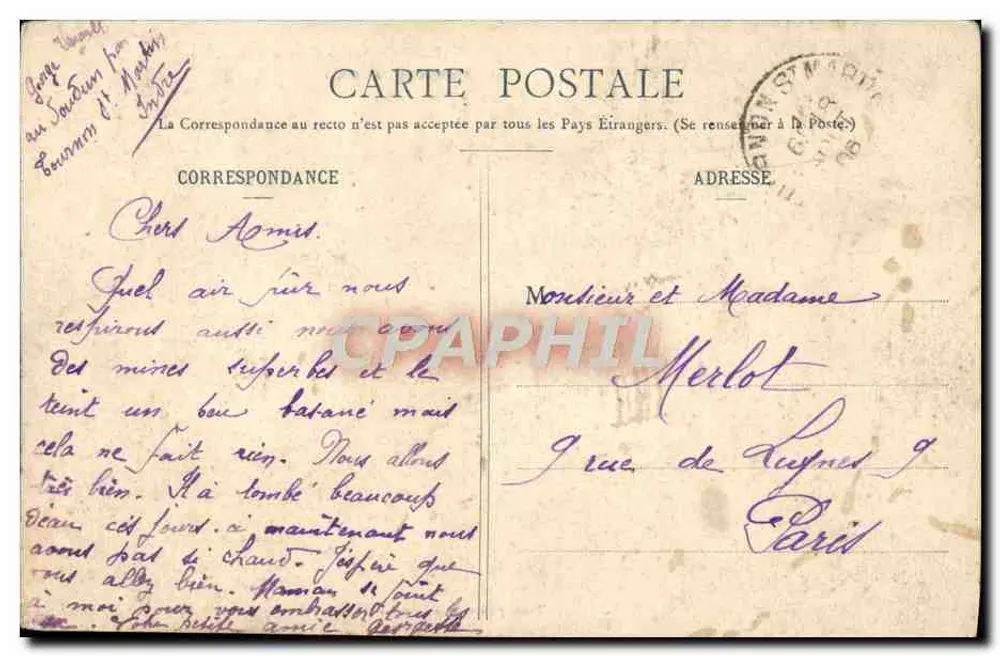 Tournon-St-Martin (Indre) — Grande-Rue, Anfahrt der Route du Blanc — Photographie de la Maison Rolland-Berthomier - Rückseite