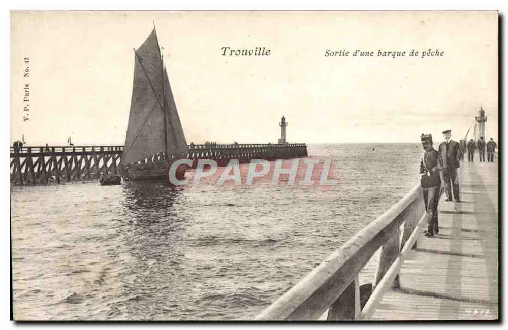 Trouville — Abfahrt eines Fischboots — V.P. Paris Nr. 17 - Vorderseite