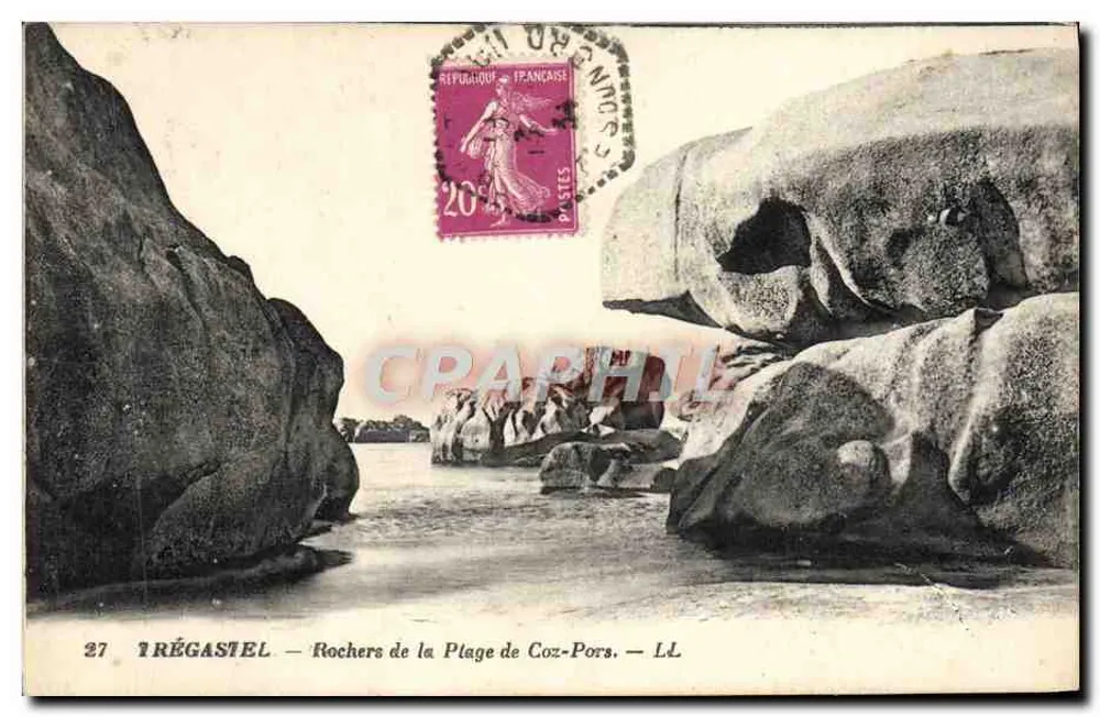 Trégastel — Felsen der Coz-Pors-Bucht — LL - Vorderseite