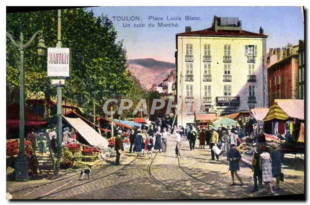 Toulon. Place Louis Blanc — Ecke des Marktes — Verlag Martin, Seriennummer nicht sichtbar - Vorderseite