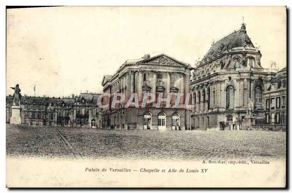 Palácio de Versailles — Capela e Ala de Luís XV — A. Boudier, imp.-edit., Versailles - Frente