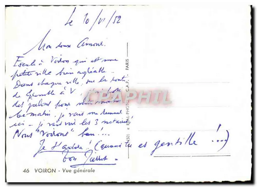 Voiron — Visão geral — C.A.P. « REAL-PHOTO » n°46 - Verso
