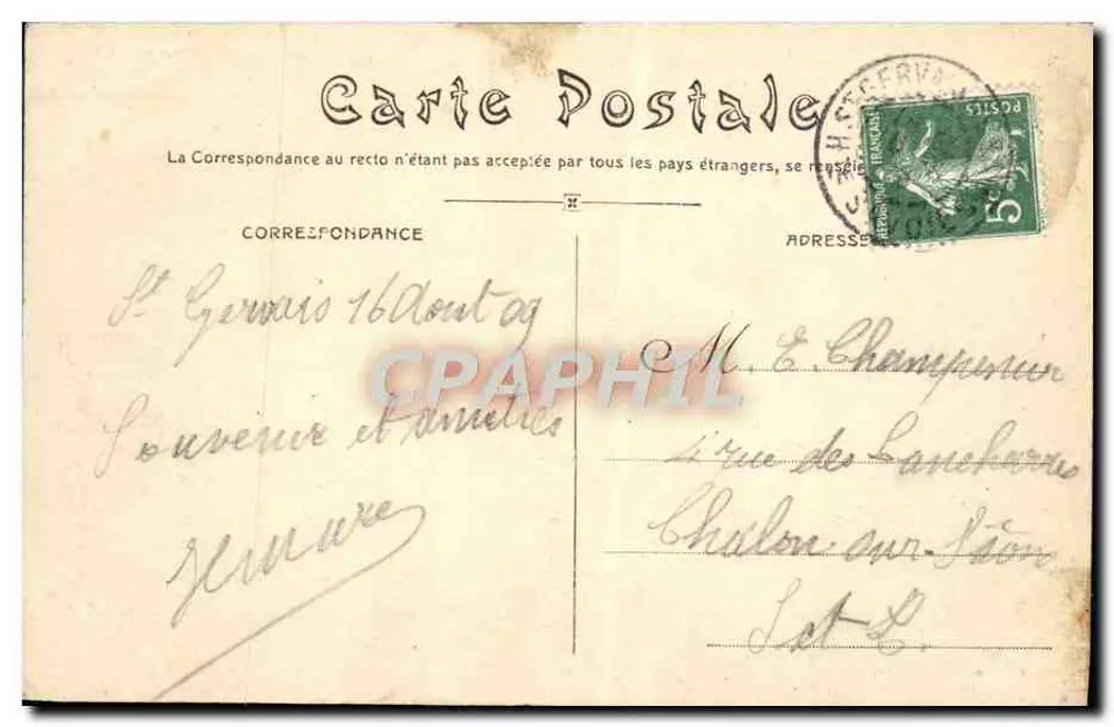 Vallorcine, Schwarzwasser und die Roten Nadeln — Pütter, Foto-Verlag Nr. 2.122 - Rückseite