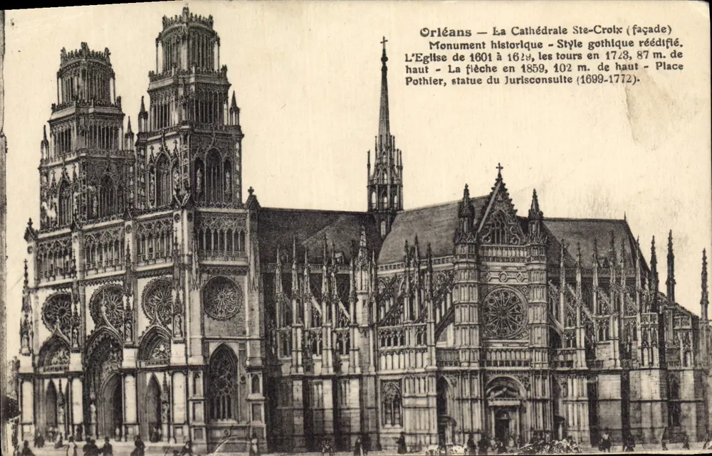 Orléans — A Catedral de Santa Cruz (fachada) — L. Lenormand, Orléans - Frente