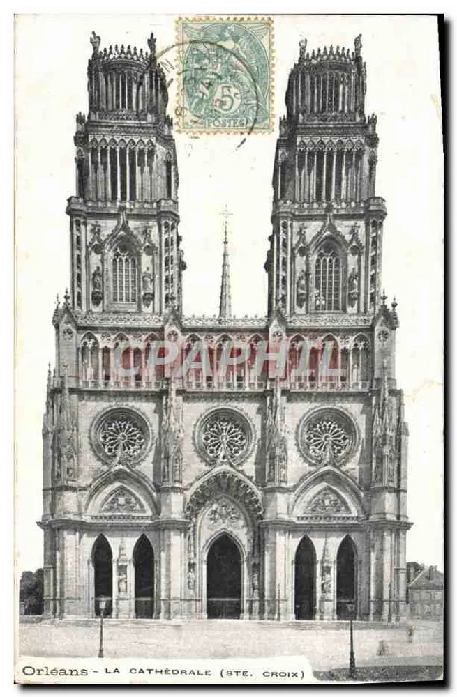 Orléans - A CATEDRAL (STE. CROIX) — vista da fachada gótica — editor não visível - Frente