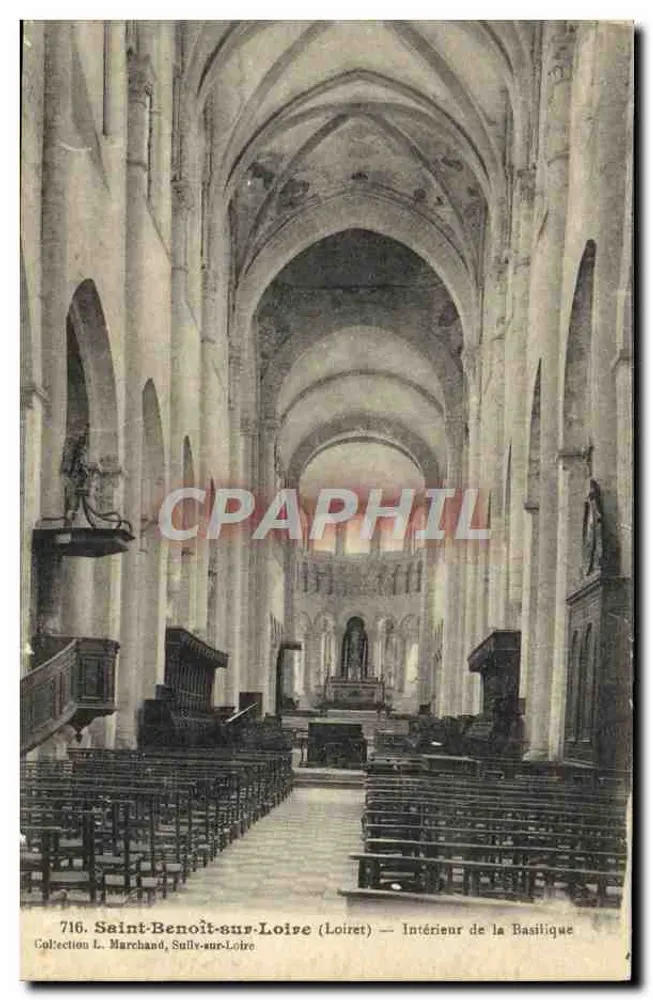 Saint-Benoît-sur-Loire (Loiret) — Interior da Basílica — Coleção L. Marchand, Sully-sur-Loire - Frente