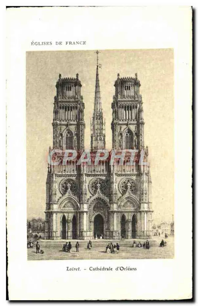 Catedral de Orléans — Igrejas da França — Edição Artigique SOTRA Paris - Frente