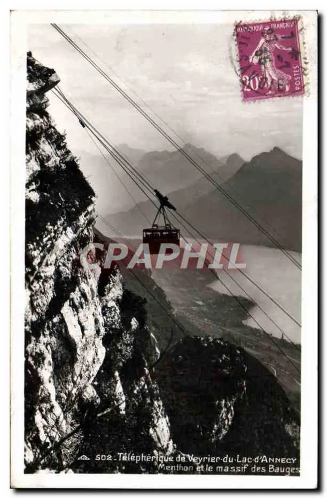 Seilbahn von Veyrier-du-Lac d'Annecy — Menthon und das Massiv der Bauges — C.A.P. Straßburg - Vorderseite