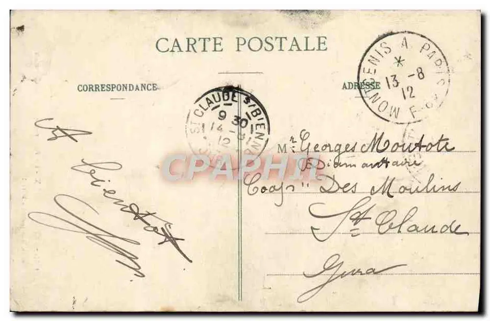 Les Fourneaux — Um Ponte rustica sobre o Charmaix — Ed. F. Montaz, Modane-Gare, N° 1127 - Verso