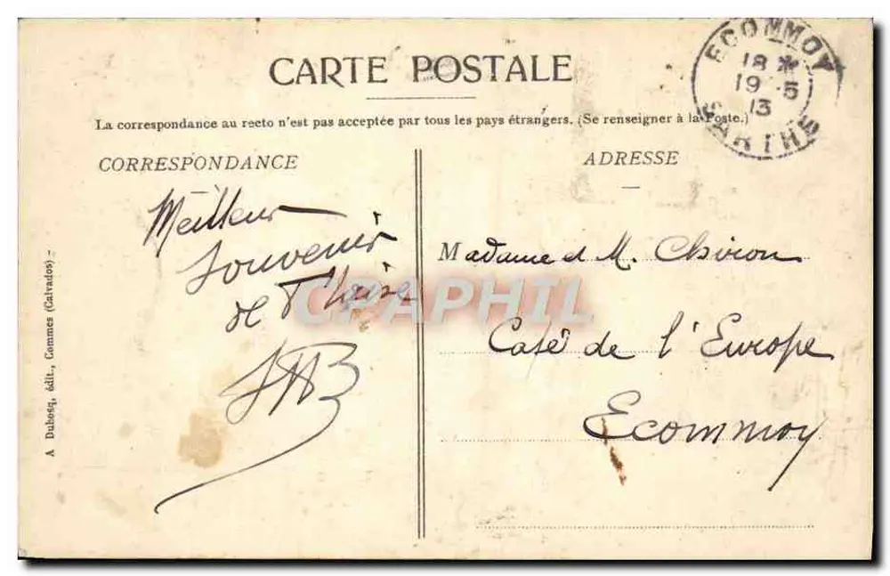 Vive not' gros berr. - A.D. 557 - A. Duborg, Gemeente (Calvados) - Achterkant