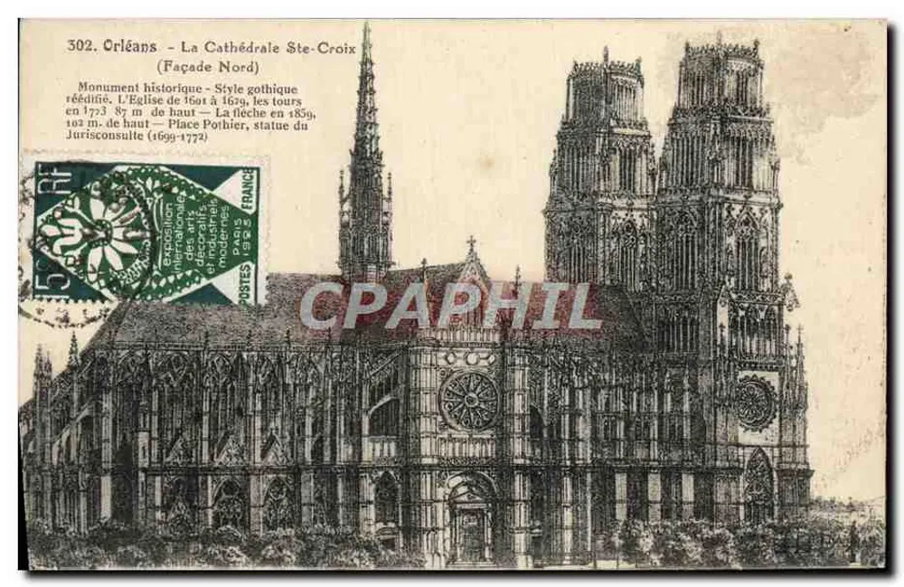 Orléans - A Catedral de Santa Cruz (Fachada Norte) — editor Lenoirmand, n° 302 - Frente
