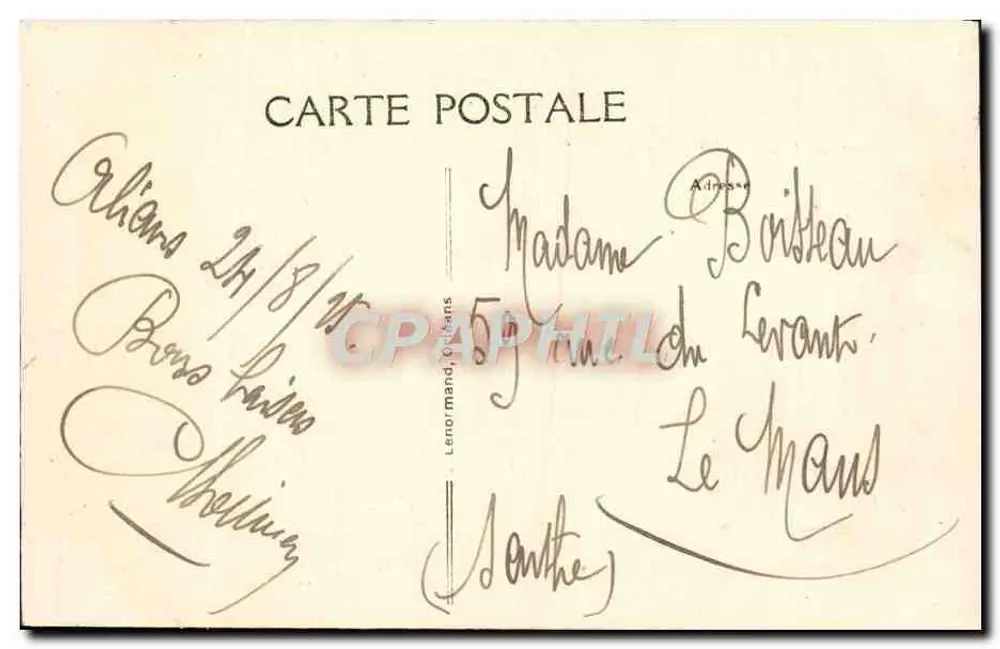 Orléans - A Catedral de Santa Cruz (Fachada Norte) — editor Lenoirmand, n° 302 - Verso