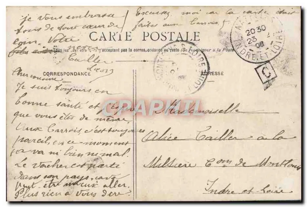 Fleurs et tendresse — Paris — éditeur Paris, n° 424 - Rückseite