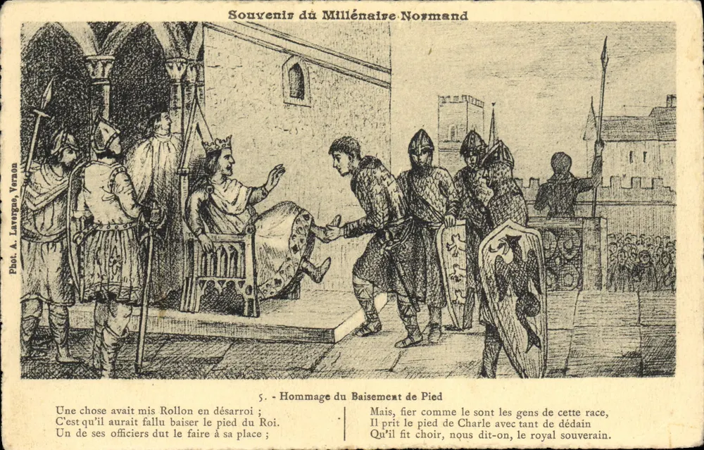 Ehrung des Knieens — Erinnerung an das normannische Jahrtausend — Fot. A. Lavergue, Vernou - Vorderseite