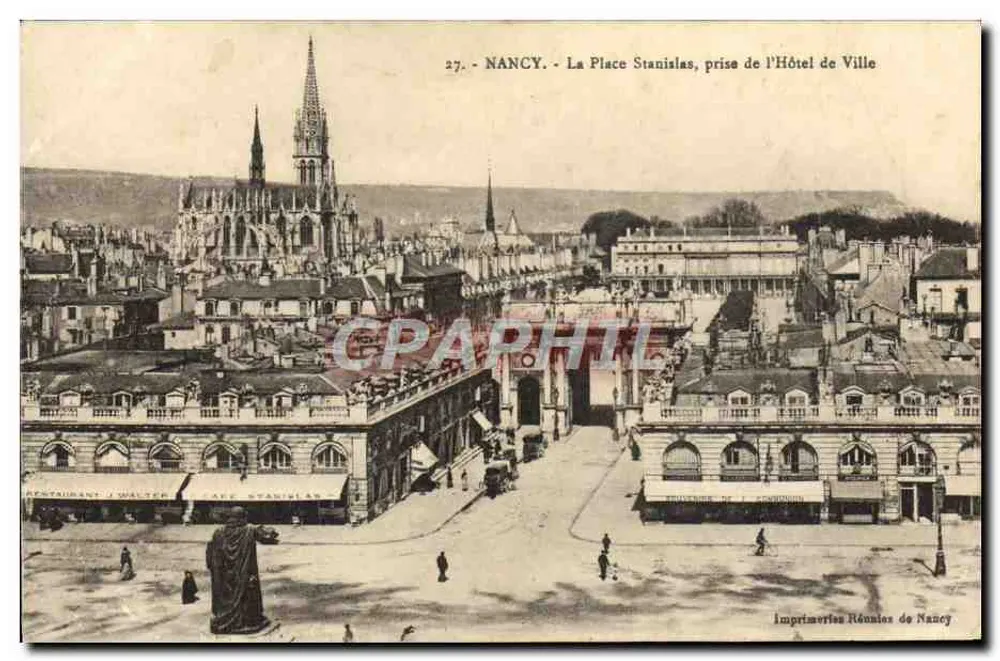 NANCY - La Place Stanislas, Blick vom Rathaus — Imprimeries Réunies de Nancy, Nr. 27 - Vorderseite