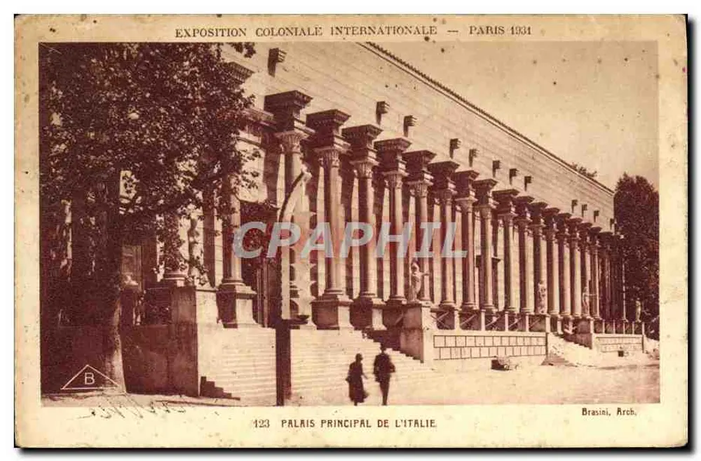 Hauptpalast Italiens — Internationale Kolonialausstellung — Paris 1931 — Brasini, Arch. - Vorderseite