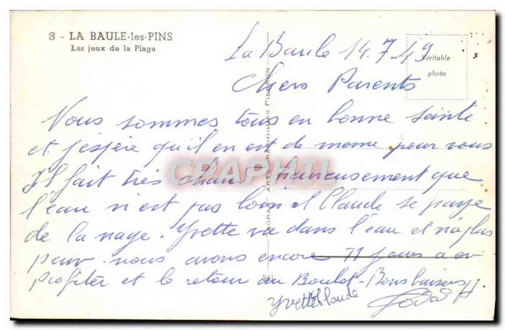 La Baule-les-Pins — Die Strandspiele — Agap - Rückseite