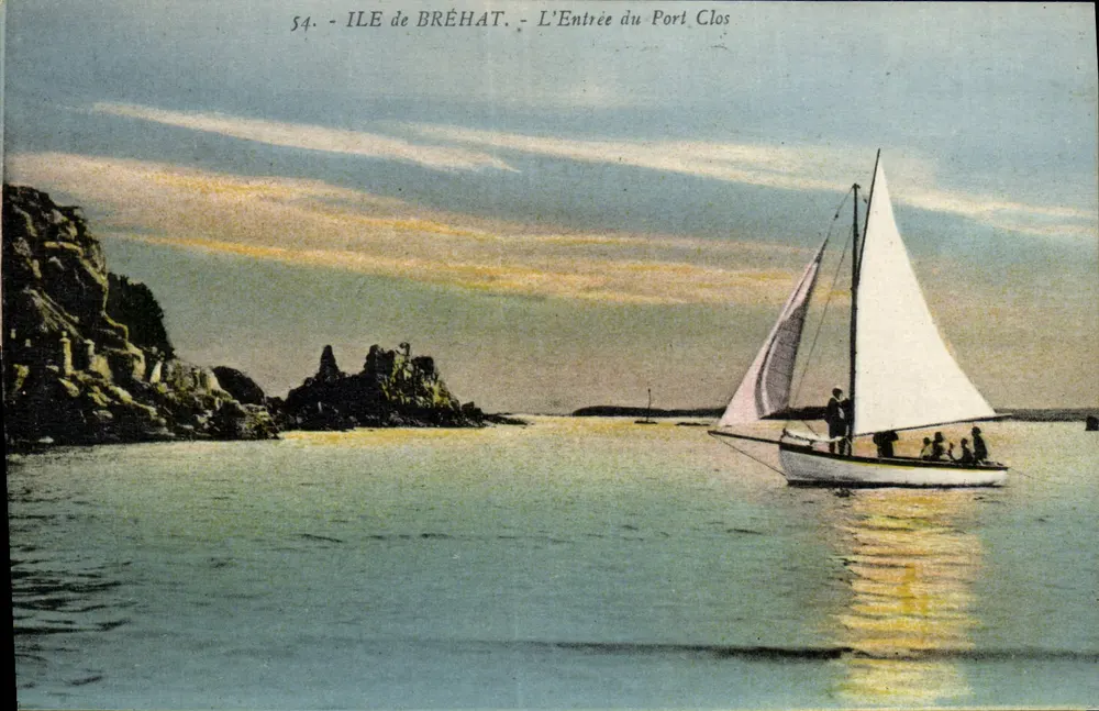 Insel Bréhat — Eingang zum geschlossenen Hafen — Verlag J. Noziz, Nantes, Nr. 54 - Vorderseite