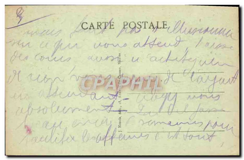 Insel Bréhat — Blick auf das Meer von den Bons de Pins — Verlag J. Norits, 18, Avenue de Corse, Nantes - Rückseite
