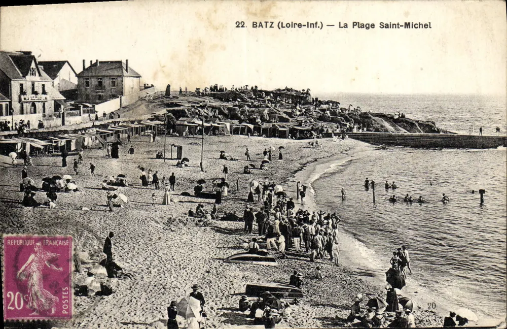 Batz (Loire-Inf.) — A Praia de São Miguel — E. Chapeau, Nantes, n°22 - Frente